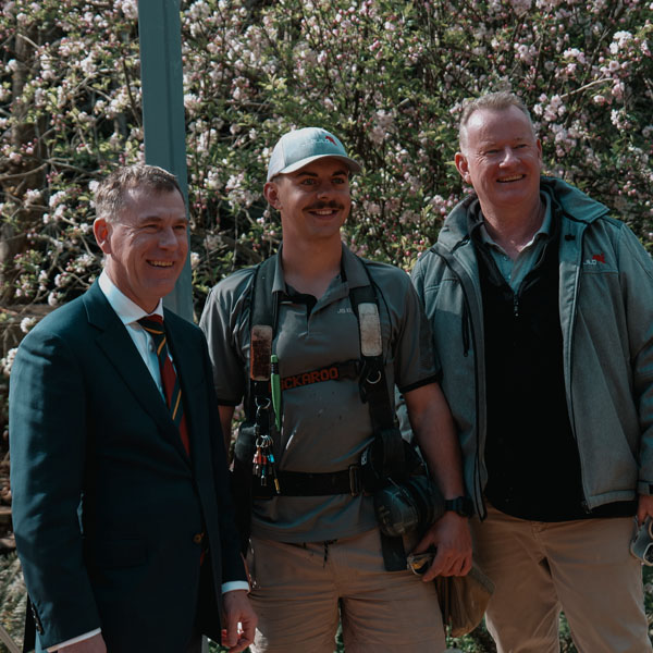 Minister pictured with host and apprentice